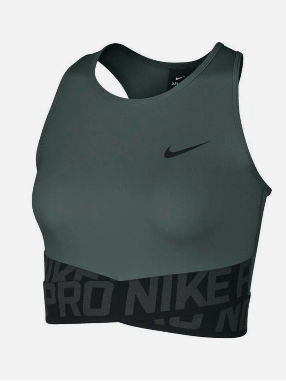 Nike Women’s Dri-FIT High Neck Sports Bra - Olive Green